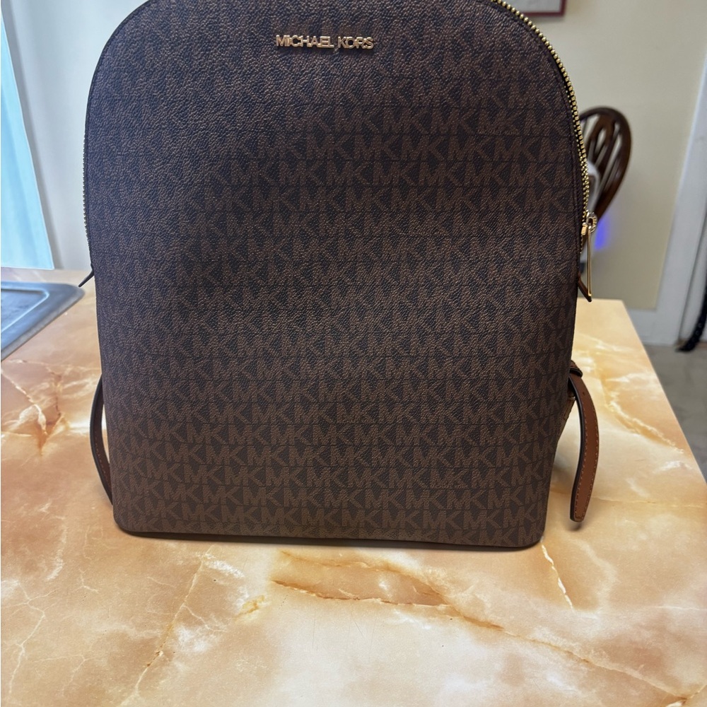 Michael Kors Dark Brown Signature Backpack